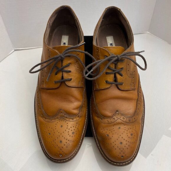 JOSEPH ABBOUD Wingtip Oxford Brogue Tan Leather Size 11 main image 14